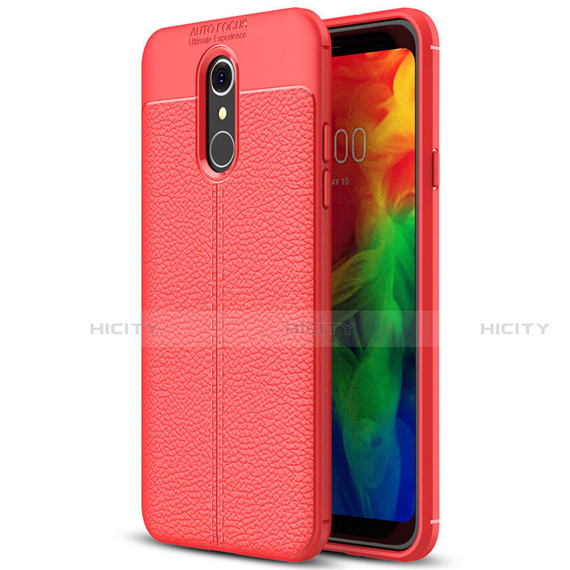 Funda Silicona Goma de Cuero Carcasa para LG Q7 Rojo