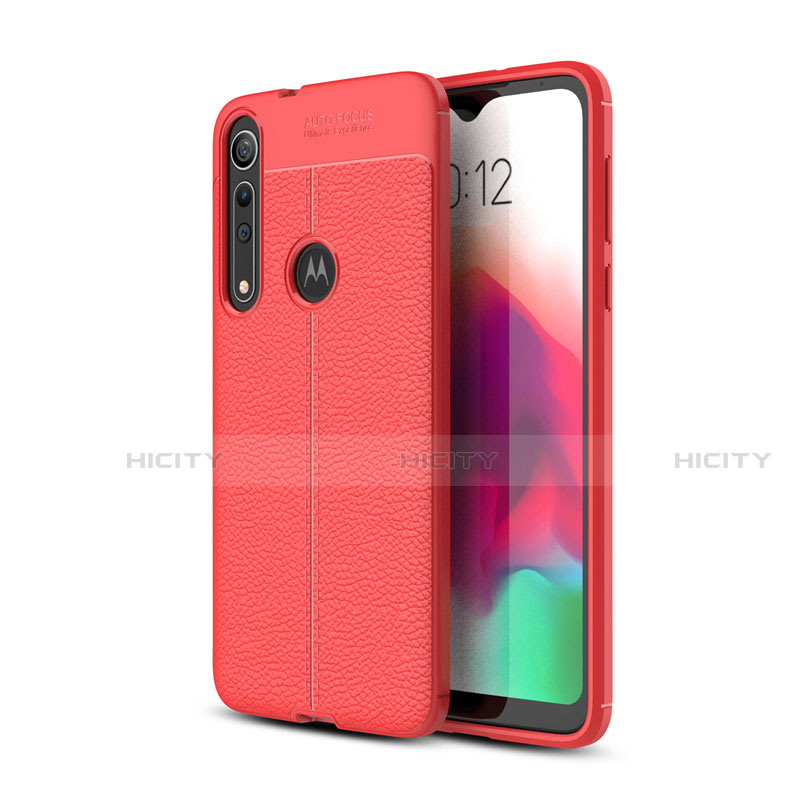 Funda Silicona Goma de Cuero Carcasa para Motorola Moto G8 Play Rojo