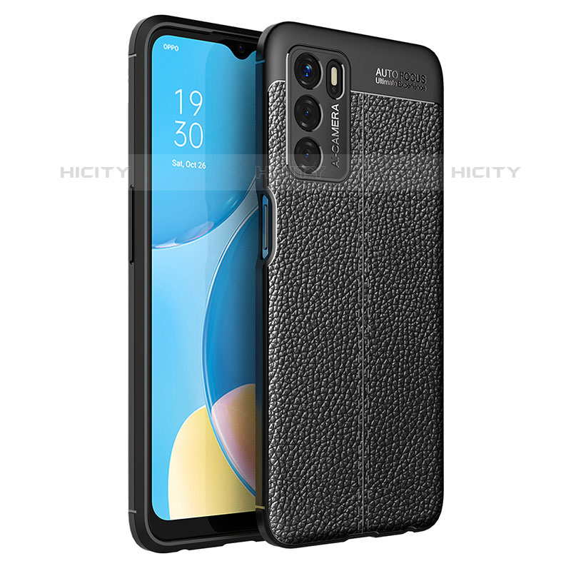 Funda Silicona Goma de Cuero Carcasa para Oppo A16s Negro