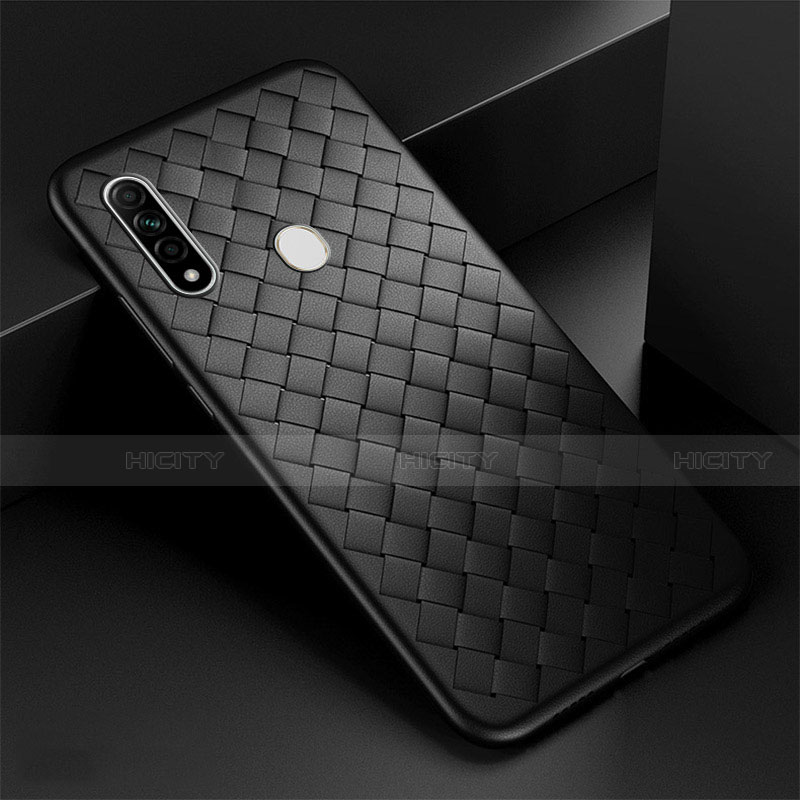 Funda Silicona Goma de Cuero Carcasa para Oppo A31 Negro