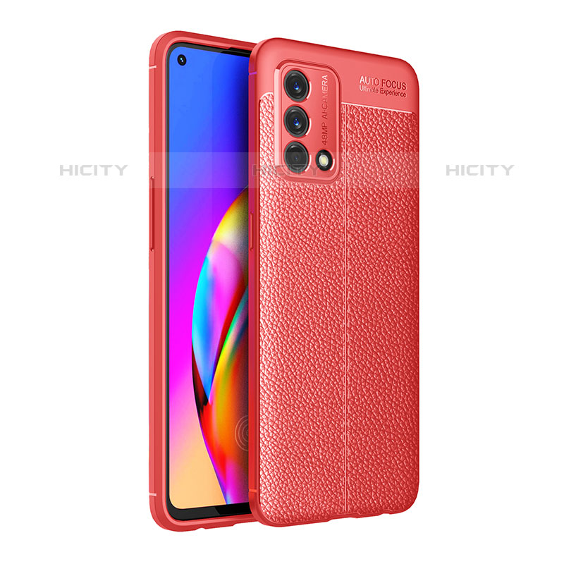 Funda Silicona Goma de Cuero Carcasa para Oppo A74 4G Rojo