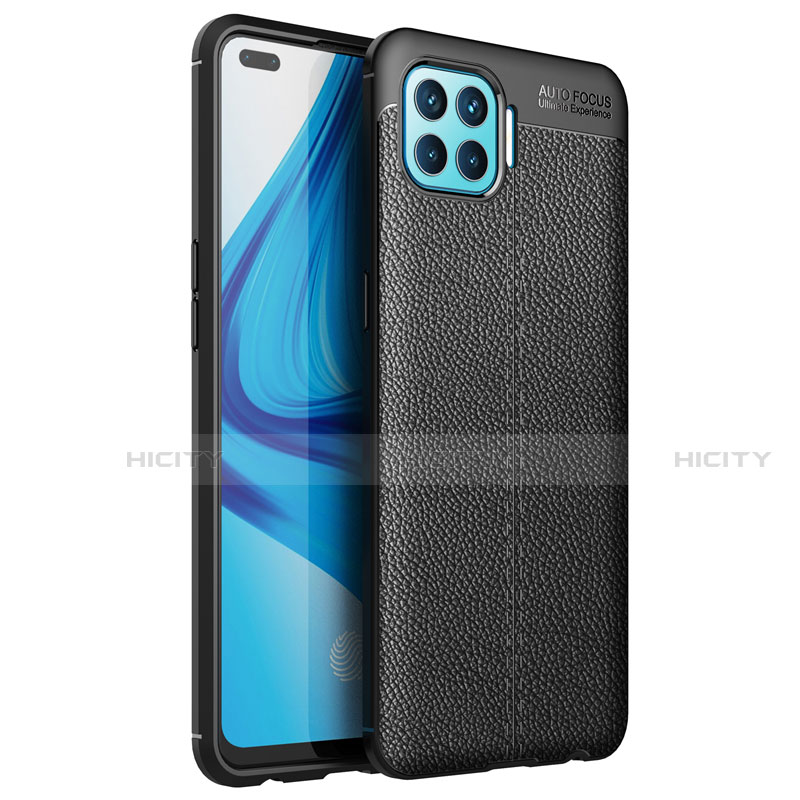 Funda Silicona Goma de Cuero Carcasa para Oppo A93 Negro