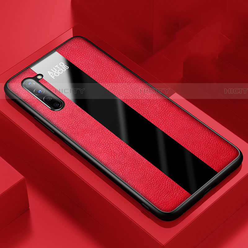 Funda Silicona Goma de Cuero Carcasa para Oppo Find X2 Lite Rojo