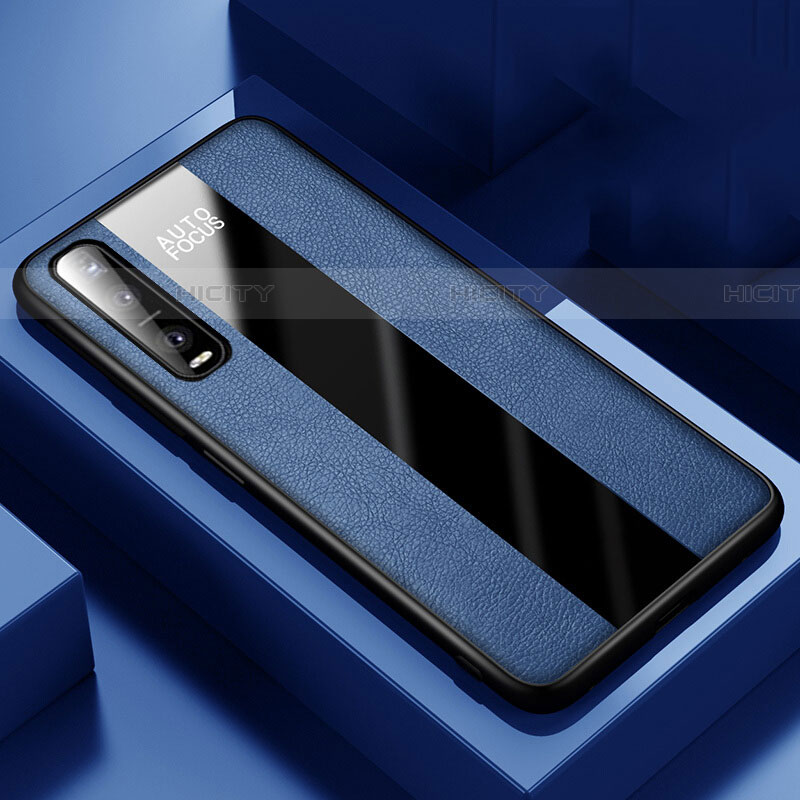 Funda Silicona Goma de Cuero Carcasa para Oppo Find X2 Pro Azul