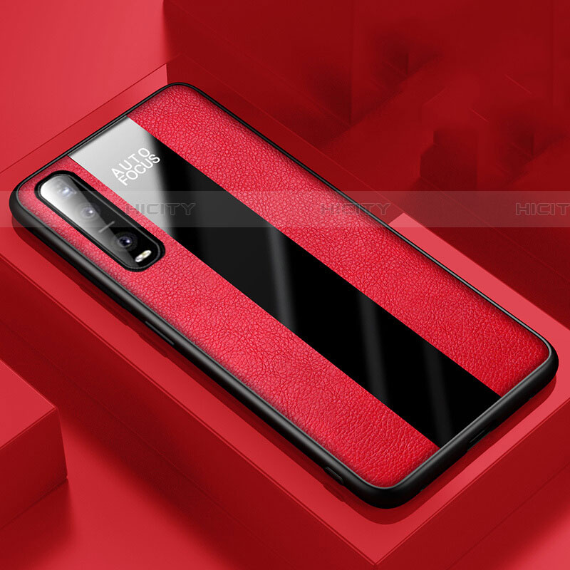 Funda Silicona Goma de Cuero Carcasa para Oppo Find X2 Pro Rojo