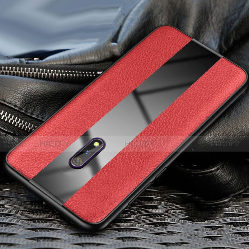 Funda Silicona Goma de Cuero Carcasa para Oppo K3 Rojo