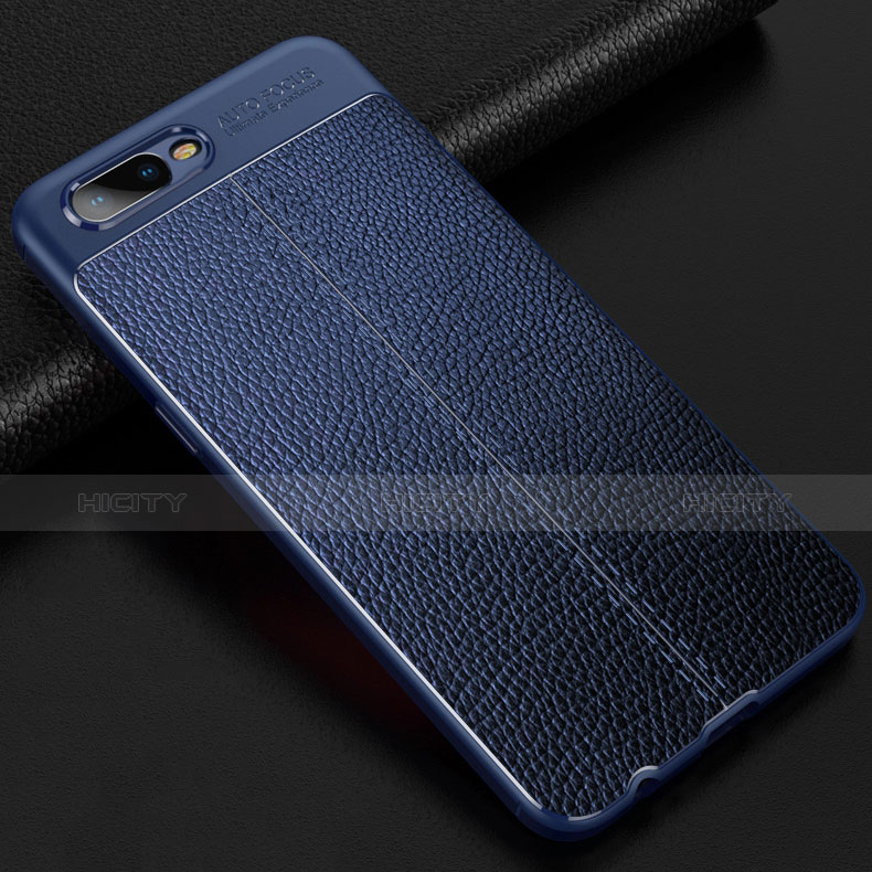 Funda Silicona Goma de Cuero Carcasa para Oppo R15X Azul