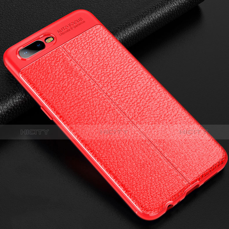 Funda Silicona Goma de Cuero Carcasa para Oppo R15X Rojo