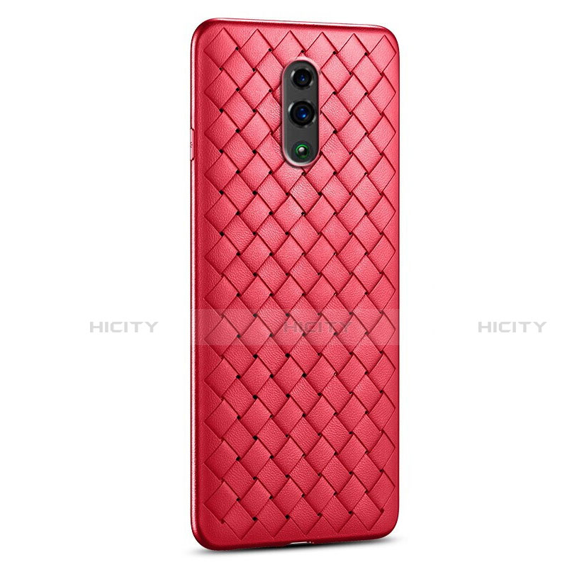 Funda Silicona Goma de Cuero Carcasa para Oppo Reno Rojo