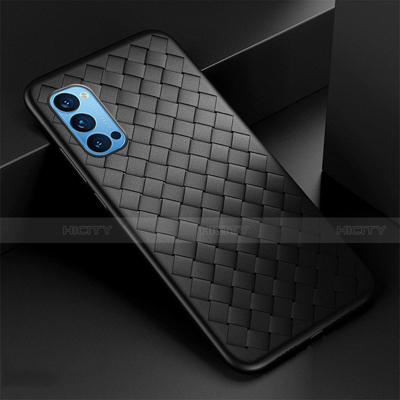 Funda Silicona Goma de Cuero Carcasa para Oppo Reno4 5G Negro