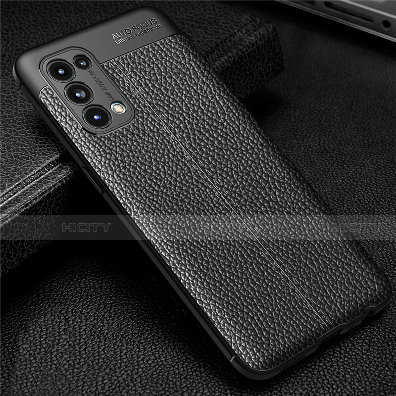 Funda Silicona Goma de Cuero Carcasa para Oppo Reno5 Pro 5G Negro