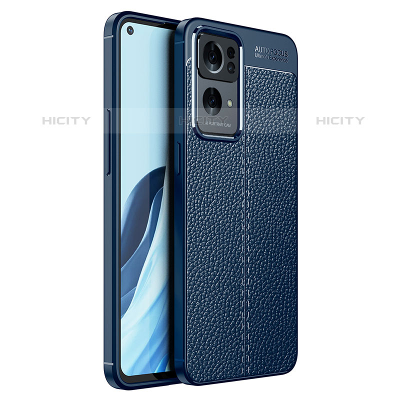 Funda Silicona Goma de Cuero Carcasa para Oppo Reno7 Pro 5G Azul