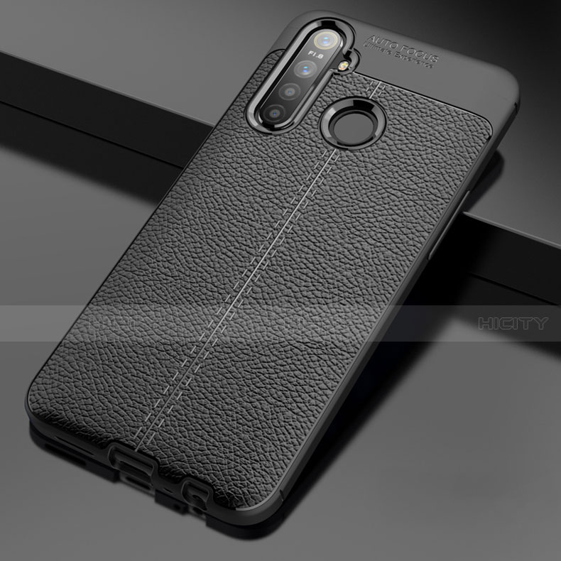 Funda Silicona Goma de Cuero Carcasa para Realme 5 Negro