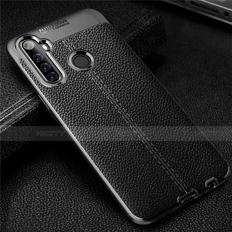 Funda Silicona Goma de Cuero Carcasa para Realme 6i Negro