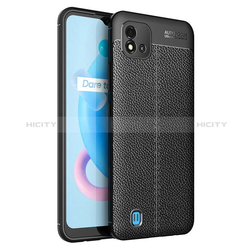 Funda Silicona Goma de Cuero Carcasa para Realme C20A Negro