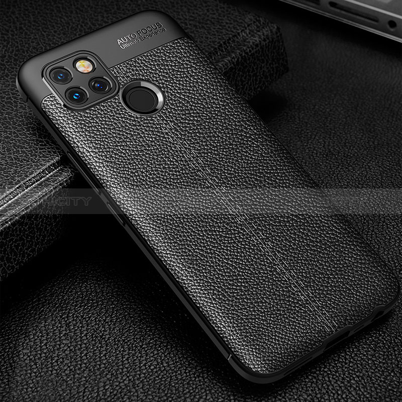 Funda Silicona Goma de Cuero Carcasa para Realme V3 5G Negro