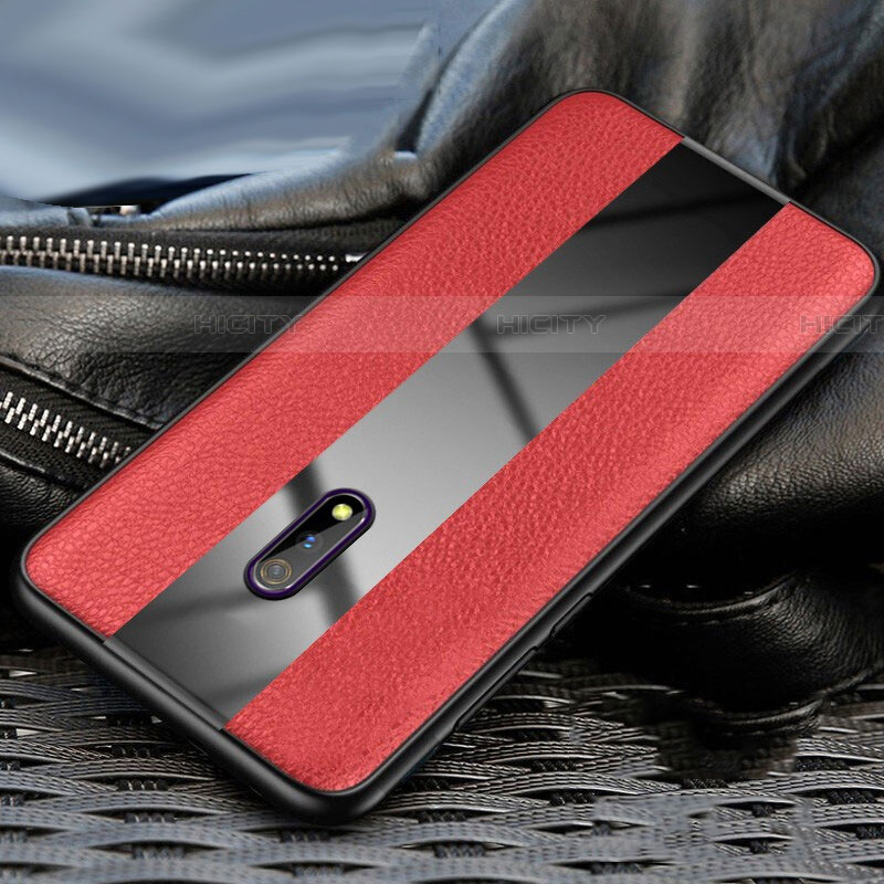 Funda Silicona Goma de Cuero Carcasa para Realme X Rojo