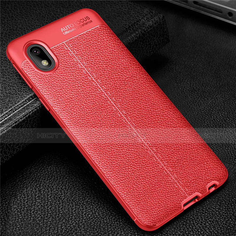 Funda Silicona Goma de Cuero Carcasa para Samsung Galaxy A01 Core Rojo