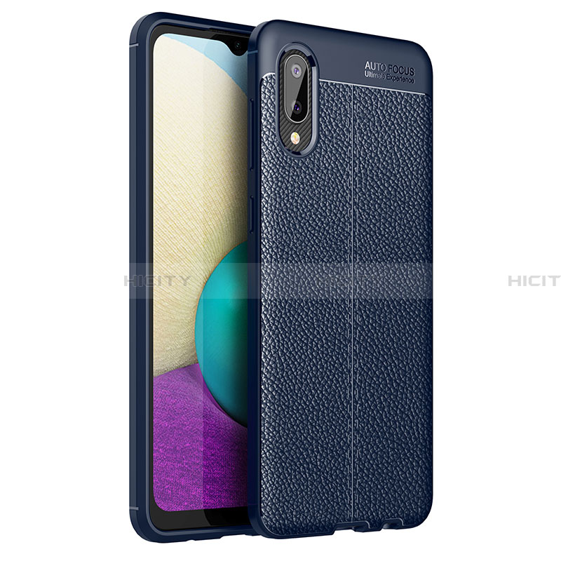 Funda Silicona Goma de Cuero Carcasa para Samsung Galaxy A02 Azul