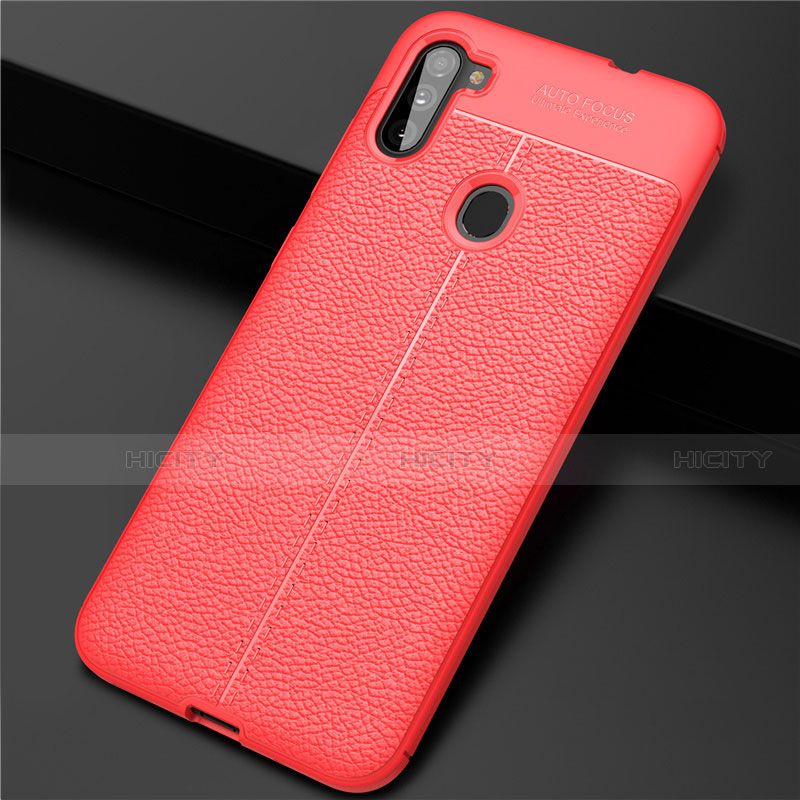 Funda Silicona Goma de Cuero Carcasa para Samsung Galaxy A11 Rojo