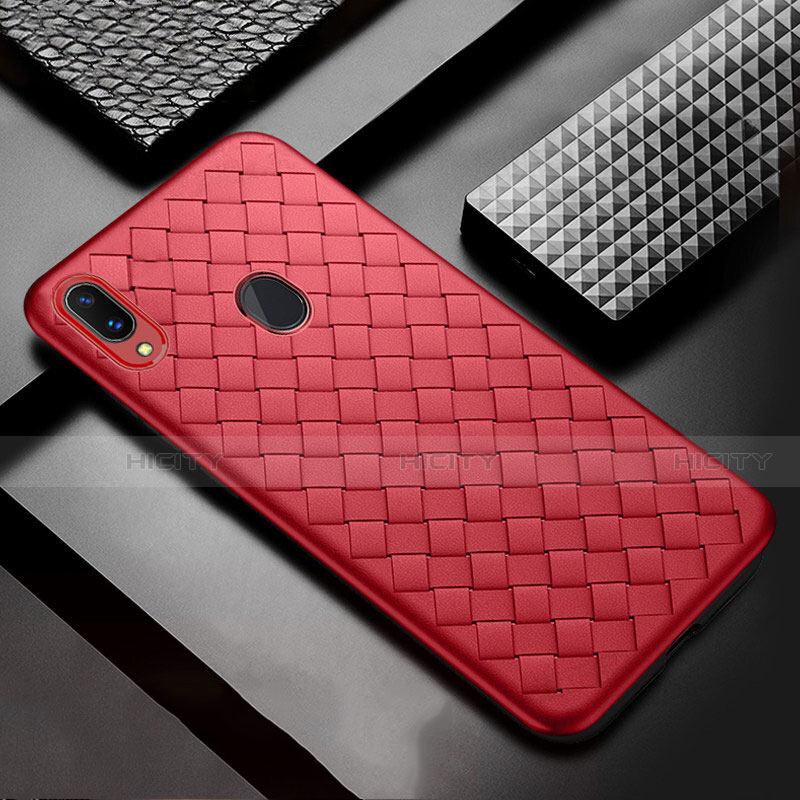 Funda Silicona Goma de Cuero Carcasa para Samsung Galaxy A30 Rojo