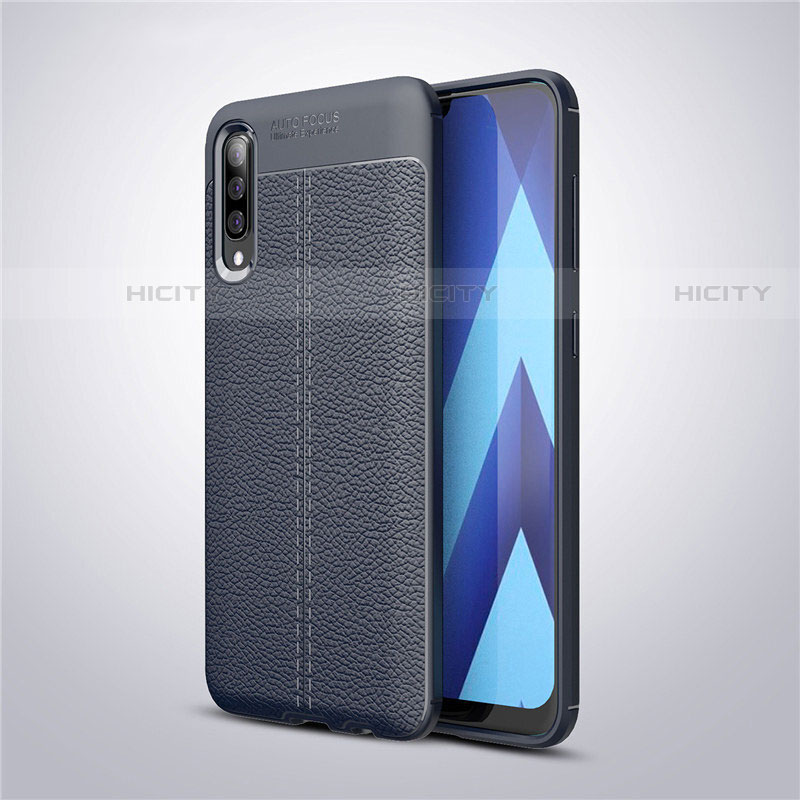 Funda Silicona Goma de Cuero Carcasa para Samsung Galaxy A30S Azul