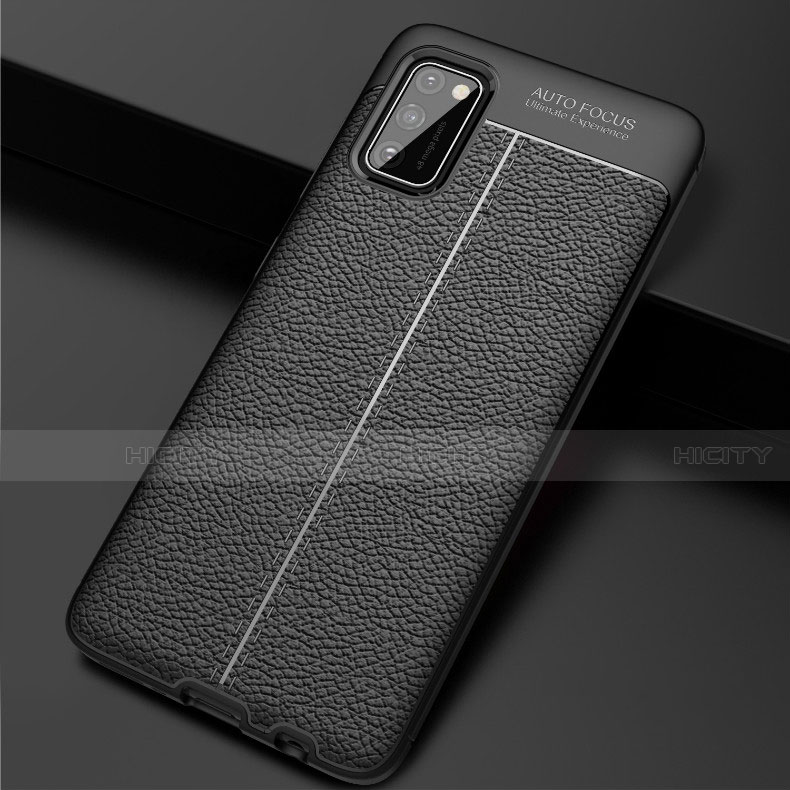 Funda Silicona Goma de Cuero Carcasa para Samsung Galaxy A41 Negro