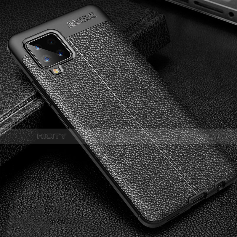 Funda Silicona Goma de Cuero Carcasa para Samsung Galaxy A42 5G Negro