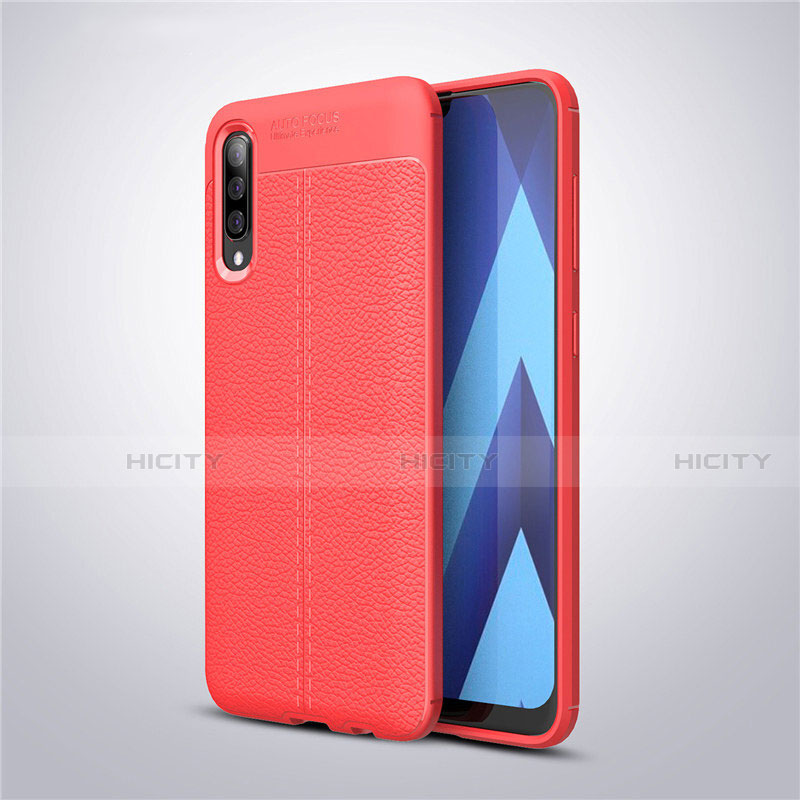 Funda Silicona Goma de Cuero Carcasa para Samsung Galaxy A50 Rojo