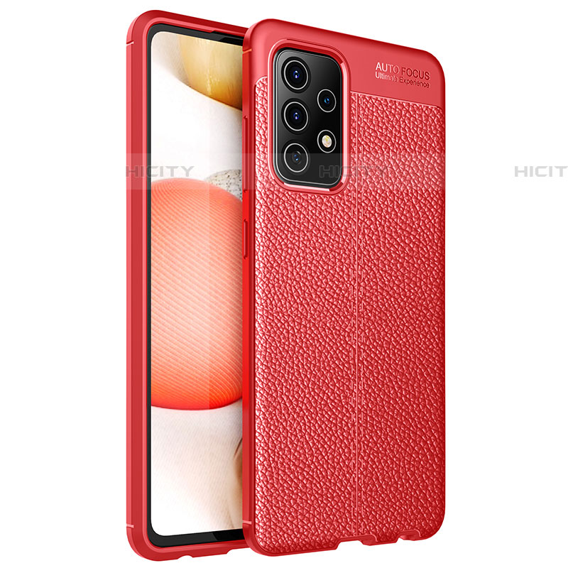 Funda Silicona Goma de Cuero Carcasa para Samsung Galaxy A52 4G Rojo