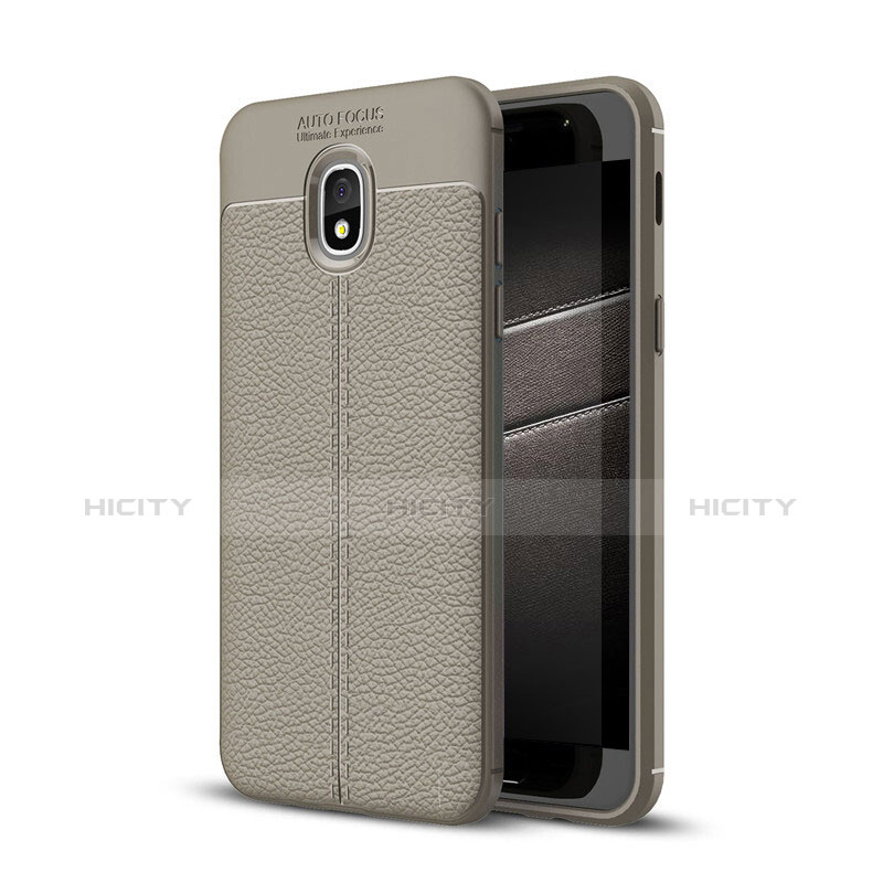 Funda Silicona Goma de Cuero Carcasa para Samsung Galaxy Amp Prime 3 Gris