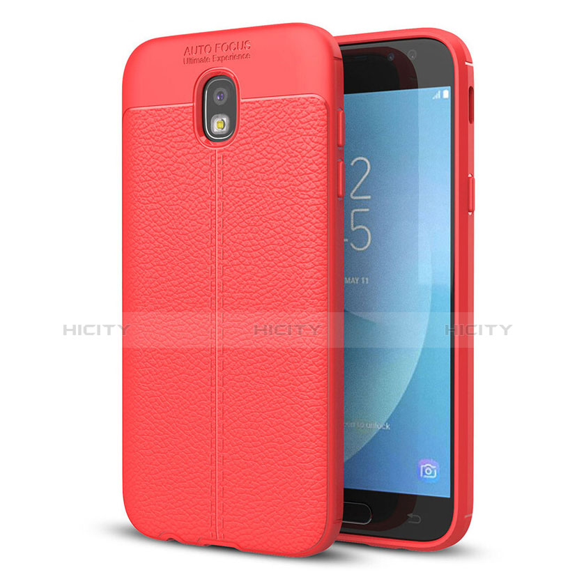 Funda Silicona Goma de Cuero Carcasa para Samsung Galaxy J5 (2017) Duos J530F Rojo