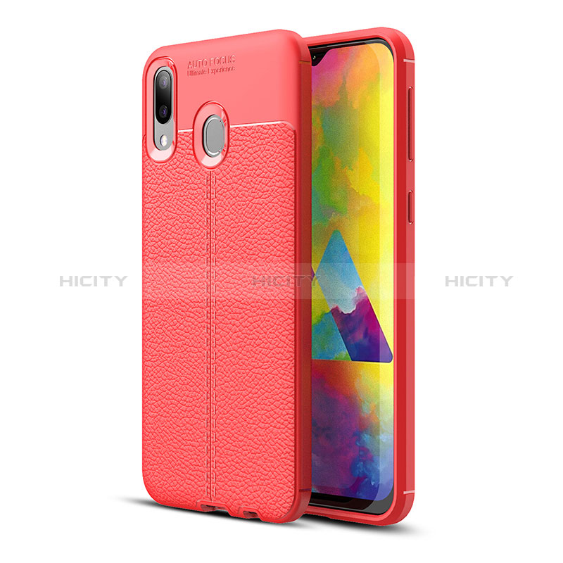 Funda Silicona Goma de Cuero Carcasa para Samsung Galaxy M20 Rojo