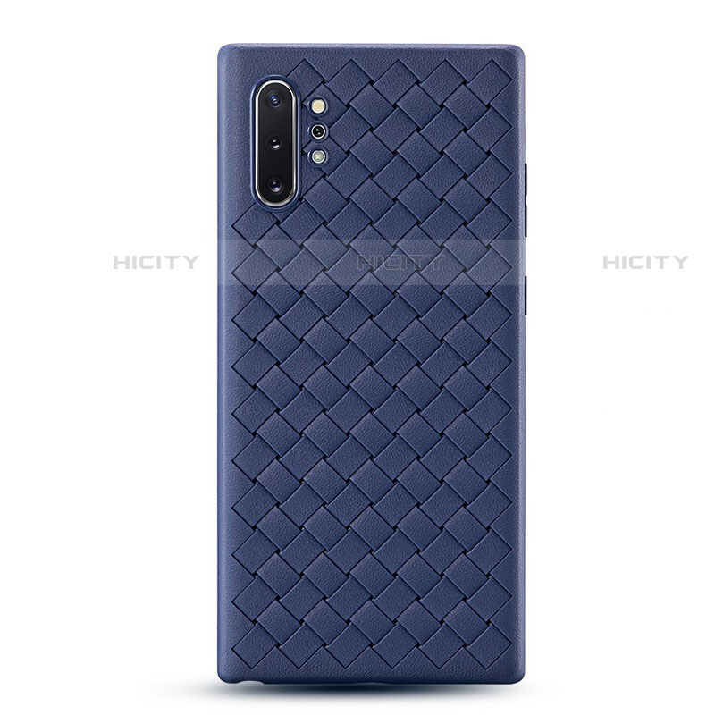 Funda Silicona Goma de Cuero Carcasa para Samsung Galaxy Note 10 Plus 5G Azul