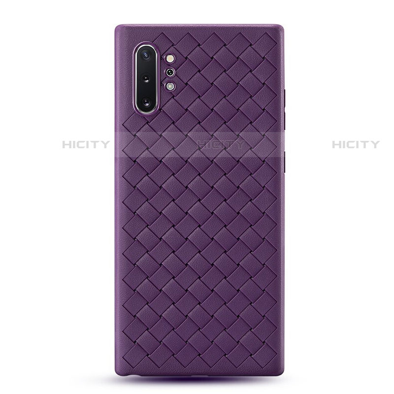 Funda Silicona Goma de Cuero Carcasa para Samsung Galaxy Note 10 Plus 5G Morado