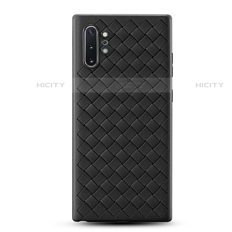 Funda Silicona Goma de Cuero Carcasa para Samsung Galaxy Note 10 Plus 5G Negro