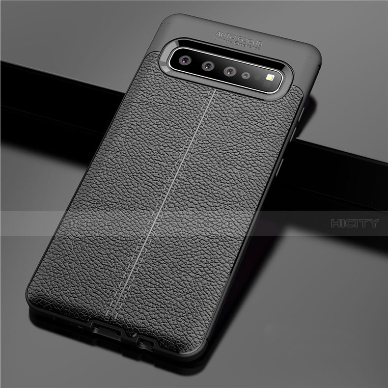 Funda Silicona Goma de Cuero Carcasa para Samsung Galaxy S10 5G SM-G977B Negro