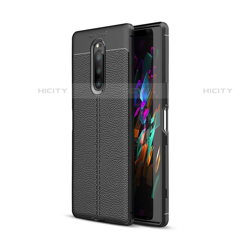 Funda Silicona Goma de Cuero Carcasa para Sony Xperia 1 Negro