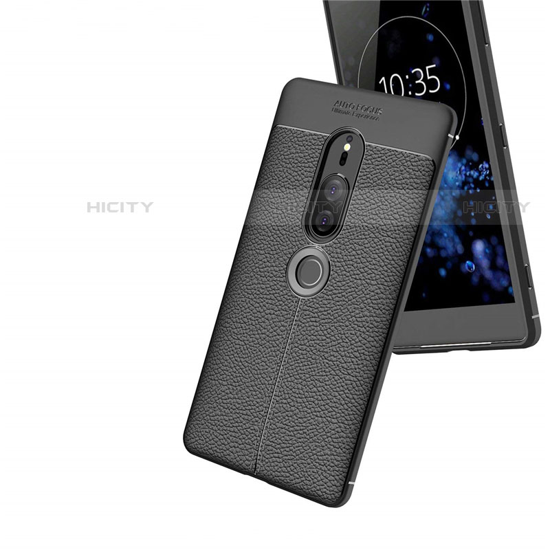 Funda Silicona Goma de Cuero Carcasa para Sony Xperia XZ2 Premium