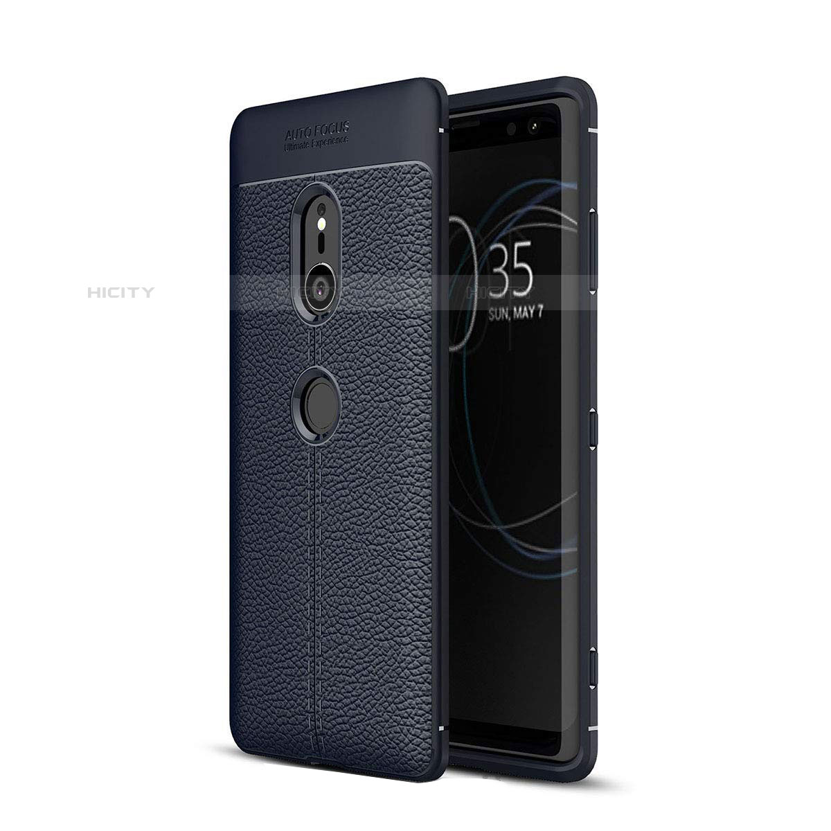 Funda Silicona Goma de Cuero Carcasa para Sony Xperia XZ3 Azul