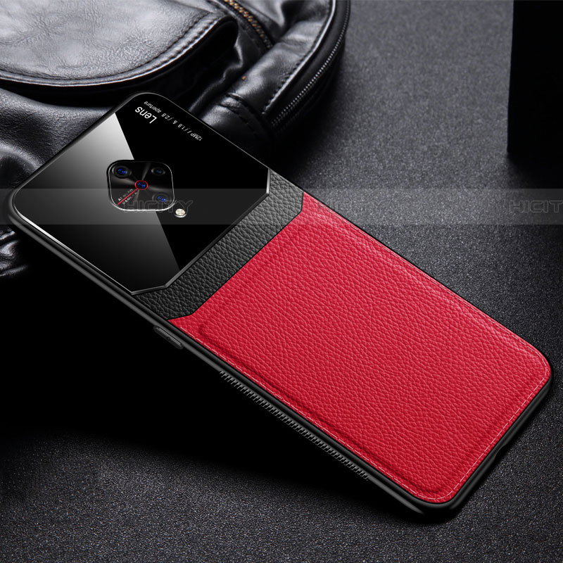 Funda Silicona Goma de Cuero Carcasa para Vivo X50 Lite Rojo