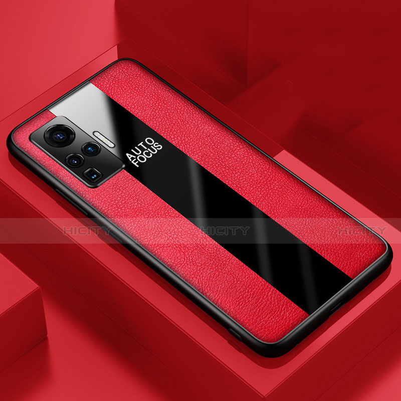 Funda Silicona Goma de Cuero Carcasa para Vivo X50 Pro 5G Rojo