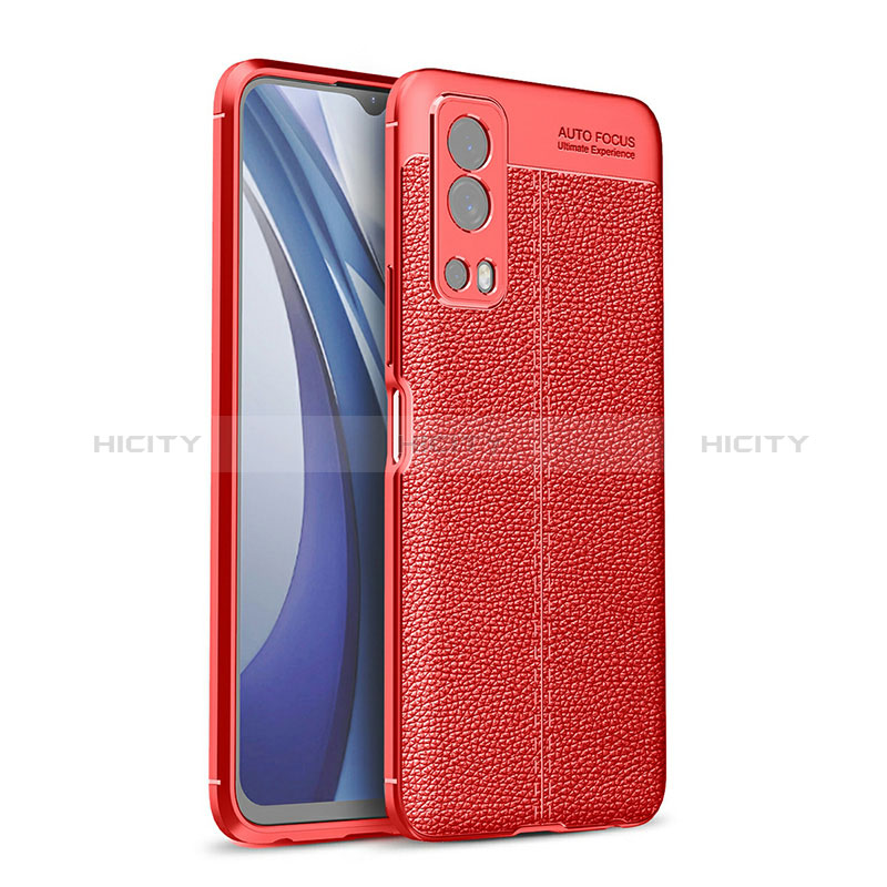 Funda Silicona Goma de Cuero Carcasa para Vivo Y72 5G Rojo