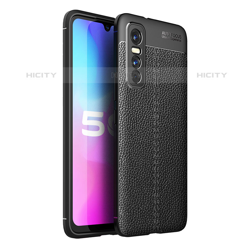 Funda Silicona Goma de Cuero Carcasa para Vivo Y73s 5G Negro