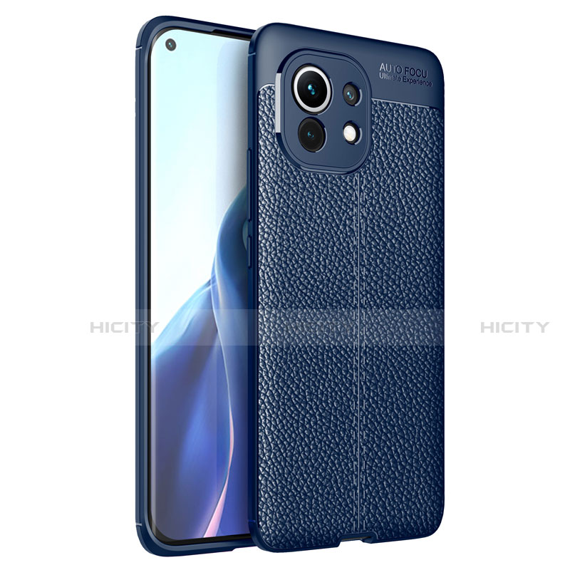 Funda Silicona Goma de Cuero Carcasa para Xiaomi Mi 11 Lite 5G Azul