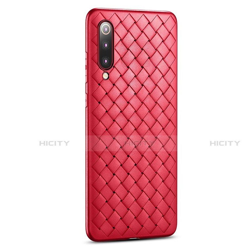 Funda Silicona Goma de Cuero Carcasa para Xiaomi Mi 9 Lite Rojo