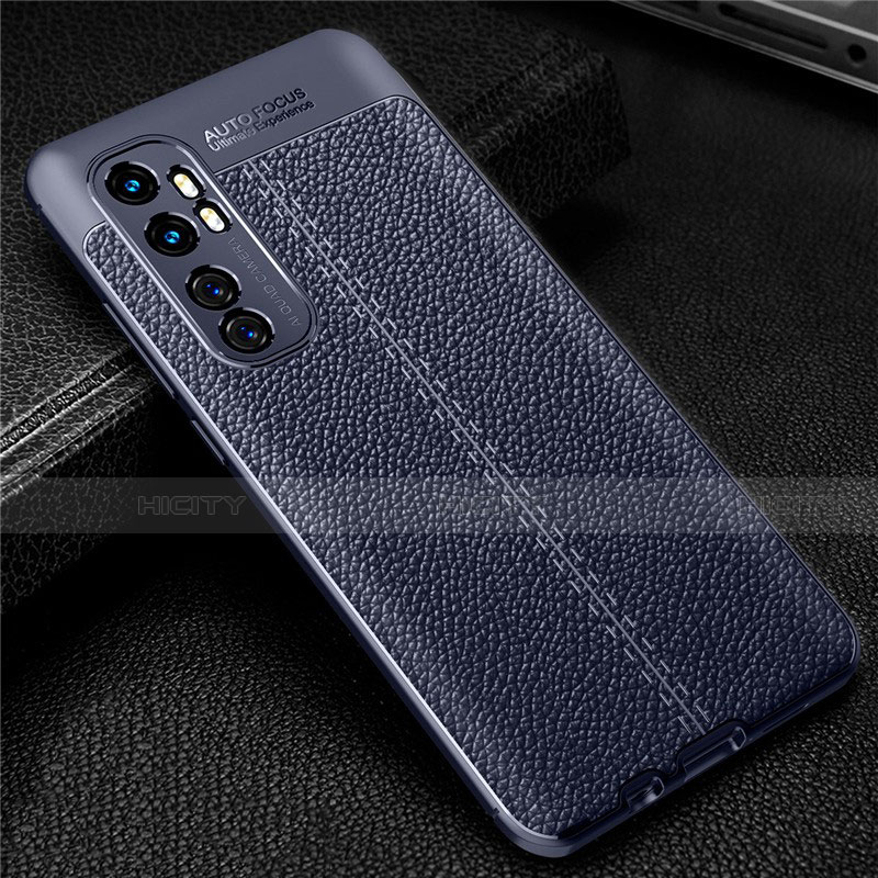 Funda Silicona Goma de Cuero Carcasa para Xiaomi Mi Note 10 Lite Azul