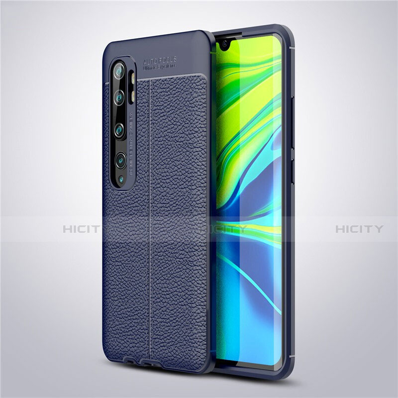 Funda Silicona Goma de Cuero Carcasa para Xiaomi Mi Note 10 Pro Azul