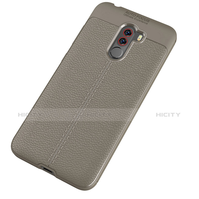 Funda Silicona Goma de Cuero Carcasa para Xiaomi Pocophone F1 Gris