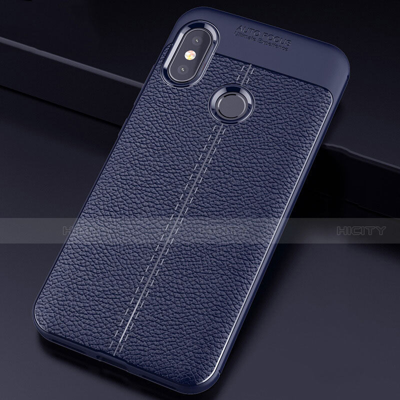 Funda Silicona Goma de Cuero Carcasa para Xiaomi Redmi 6 Pro Azul